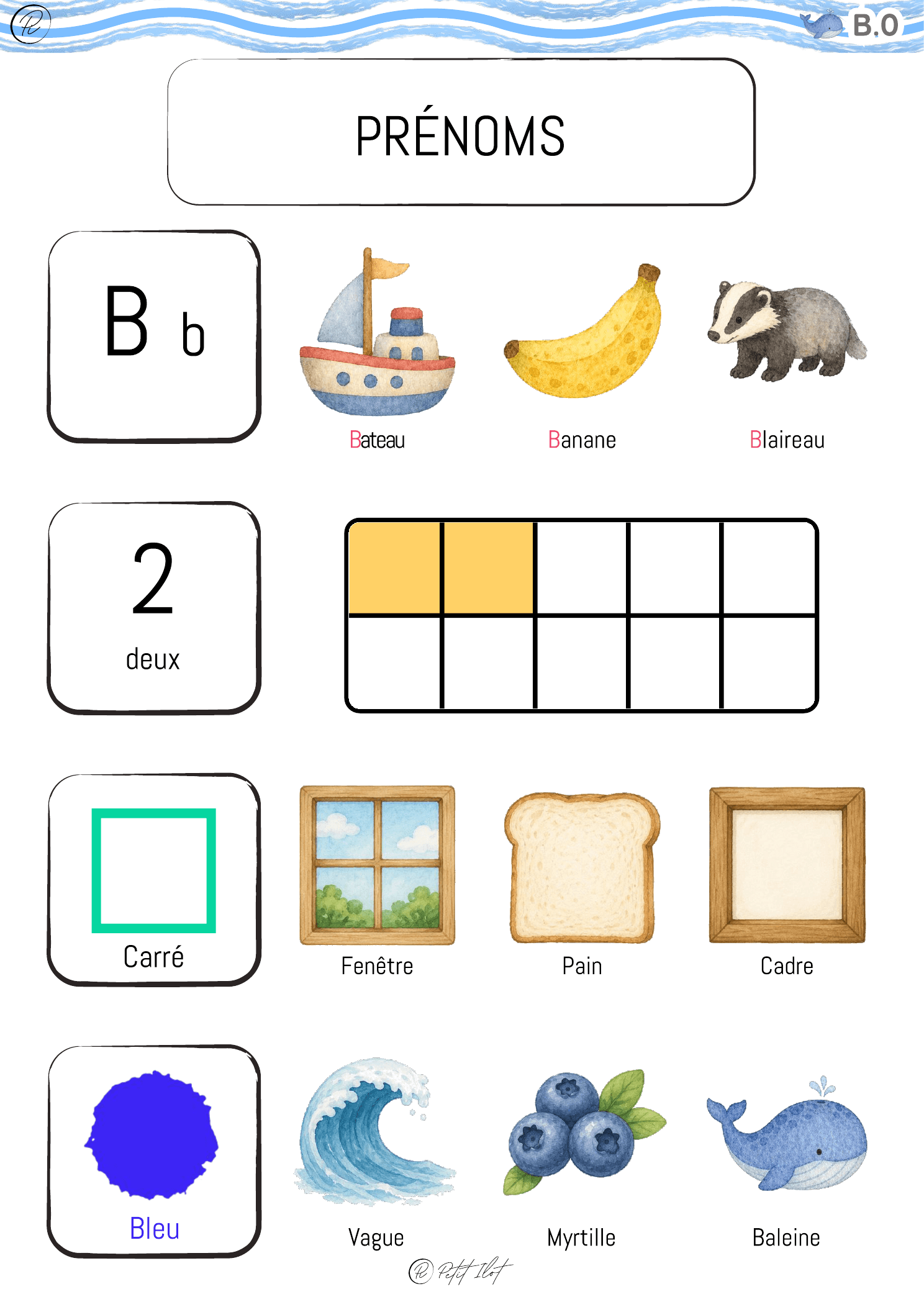 Aperçu protégé du Pack d’apprentissage B — fiche personnalisée